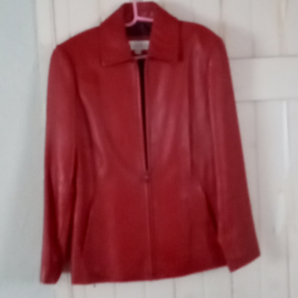 Liz Claiborne medium sized red leather jacket